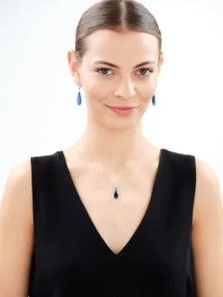 Kolczyki srebrne z cyrkoniami i szlifowanym szkłem