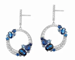 Kolczyki srebrne z cyrkoniami - koła