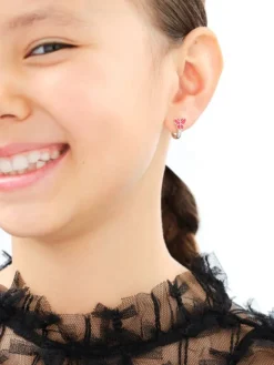 Kolczyki srebrne z cyrkoniami i emalią - motyle