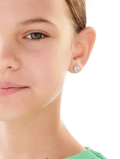 Kolczyki srebrne z cyrkoniami - łapki