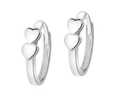 Kolczyki srebrne z cyrkoniami - serca, koła