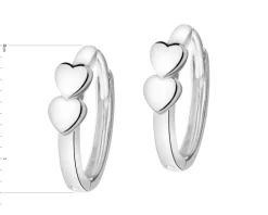 Kolczyki srebrne z cyrkoniami - serca, koła