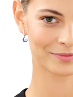 Kolczyki srebrne z cyrkoniami - Księżyce, gwiazdy