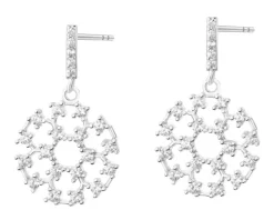 Kolczyki srebrne z cyrkoniami - rozety