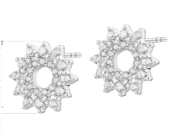 Kolczyki srebrne z cyrkoniami - rozety