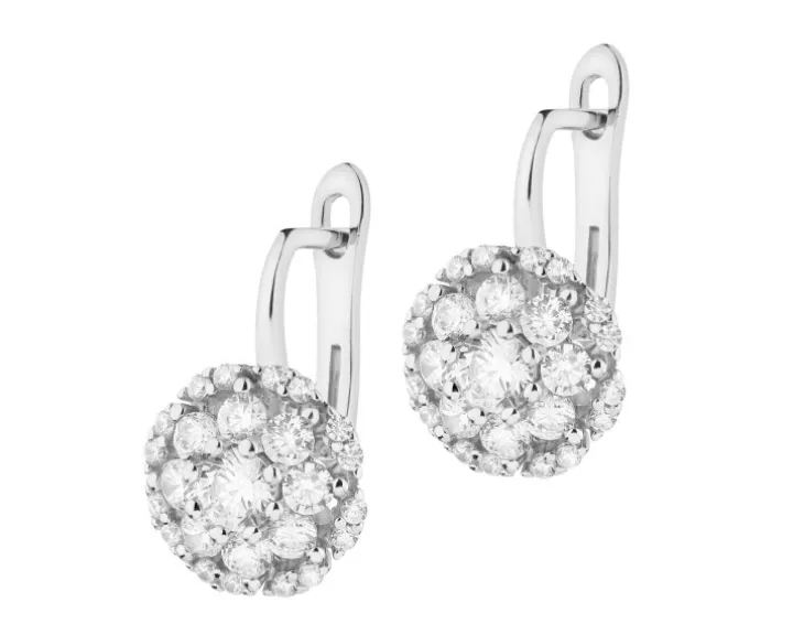 Kolczyki srebrne z cyrkoniami - rozety