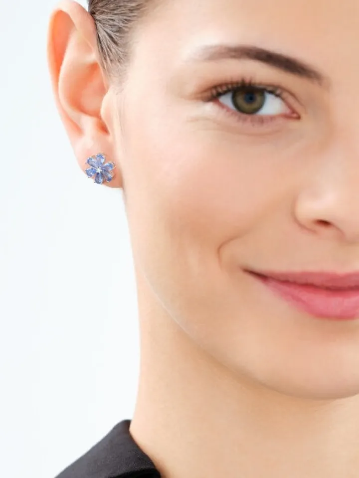 Kolczyki srebrne z cyrkoniami - kwiaty