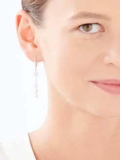 Kolczyki srebrne z cyrkoniami - gwiazdy