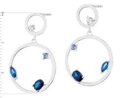 Kolczyki srebrne z cyrkoniami - koła