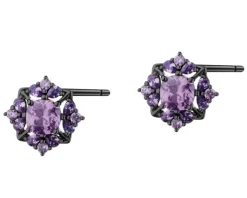 Kolczyki srebrne z cyrkoniami - rozety