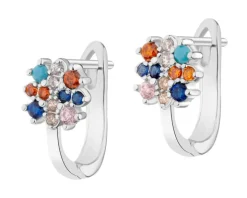 Kolczyki srebrne z cyrkoniami - koniczyna