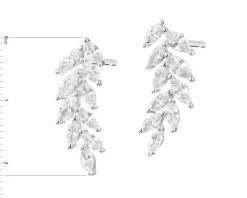 Kolczyki srebrne z cyrkoniami - liście