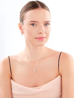 Kolczyki srebrne z cyrkoniami - liście