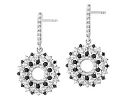 Kolczyki srebrne z cyrkoniami - rozety