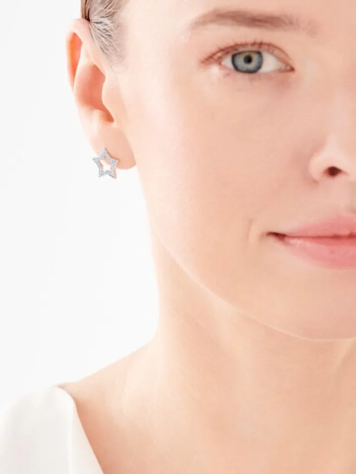 Kolczyki srebrne z cyrkoniami - gwiazdy