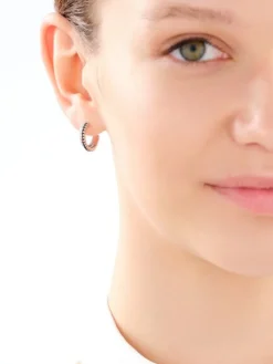 Kolczyki srebrne z cyrkoniami - koła