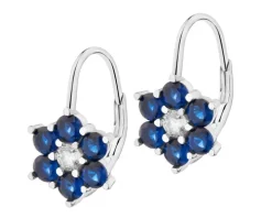Kolczyki srebrne z cyrkoniami - kwiaty