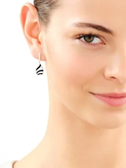 Kolczyki srebrne z cyrkoniami i emalią