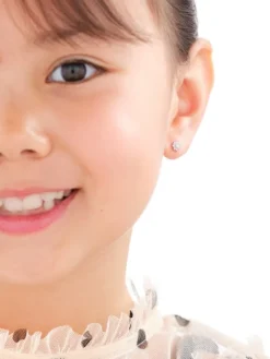 Kolczyki srebrne z cyrkoniami - kwiaty