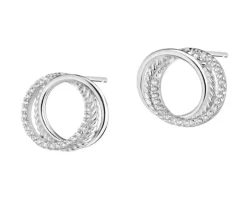Kolczyki srebrne z cyrkoniami - koła