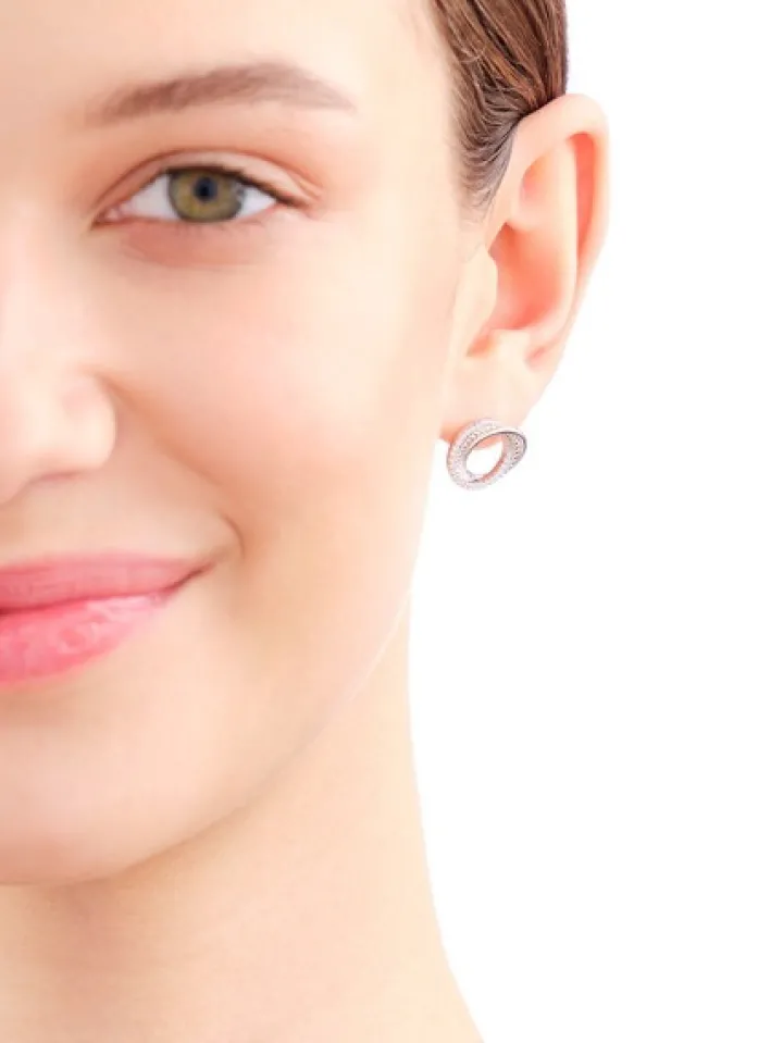 Kolczyki srebrne z cyrkoniami - koła