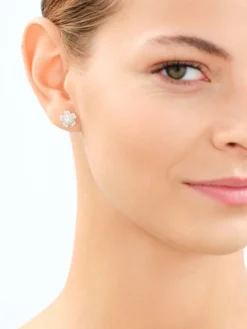 Kolczyki srebrne z cyrkoniami - kwiaty