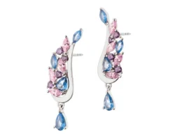 Kolczyki srebrne z cyrkoniami - skrzydła