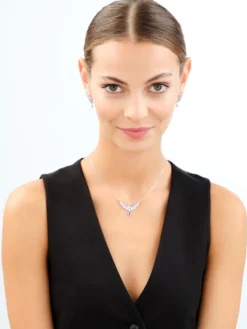 Kolczyki srebrne z cyrkoniami - skrzydła