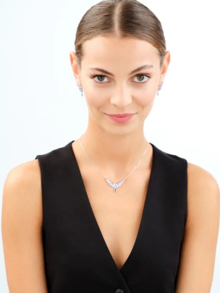 Kolczyki srebrne z cyrkoniami - skrzydła