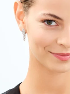 Kolczyki srebrne z cyrkoniami - kwiaty