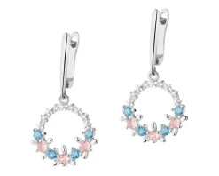 Kolczyki srebrne z cyrkoniami - koła