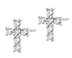 Kolczyki srebrne z cyrkoniami - krzyże