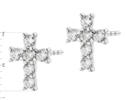Kolczyki srebrne z cyrkoniami - krzyże