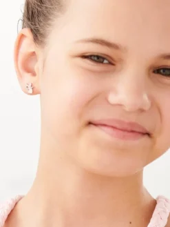 Kolczyki srebrne z cyrkoniami i emalią - anioły