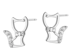 Kolczyki srebrne z cyrkoniami - koty