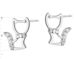Kolczyki srebrne z cyrkoniami - koty