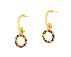 Kolczyki srebrne z cyrkoniami - koła