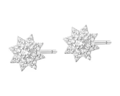Kolczyki srebrne z cyrkoniami - gwiazdy