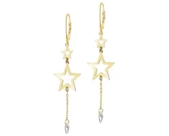 Kolczyki srebrne z cyrkoniami - gwiazdy