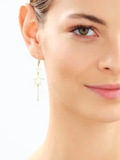 Kolczyki srebrne z cyrkoniami - gwiazdy