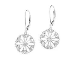 Kolczyki srebrne z cyrkoniami - rozety