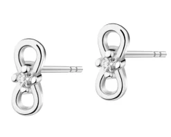 Kolczyki srebrne z cyrkoniami - nieskończoność