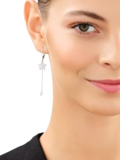 Kolczyki srebrne z cyrkoniami - gwiazdy