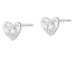 Kolczyki srebrne z cyrkoniami - serca