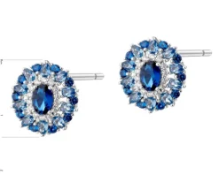 Kolczyki srebrne z cyrkoniami - rozety