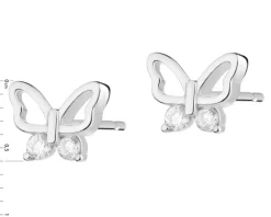 Kolczyki srebrne z cyrkoniami - motyle