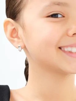 Kolczyki srebrne z cyrkoniami i emalią - Harry Potter, sowa Hedwiga, Warner Bros. Discovery