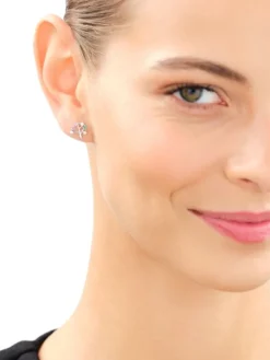 Kolczyki srebrne z cyrkoniami - drzewa