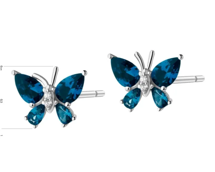 Kolczyki srebrne z cyrkoniami - motyle