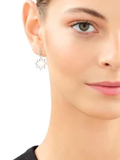 Kolczyki srebrne z cyrkoniami - rozety